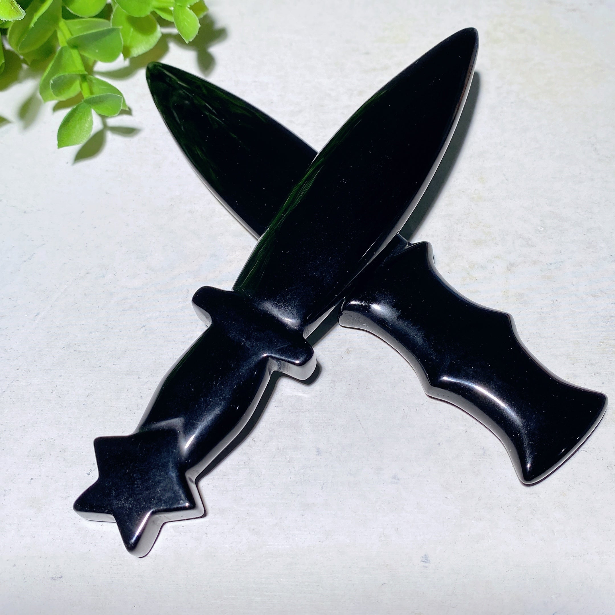 5.9 inch Black Obsidian Crystal Healing Dagger