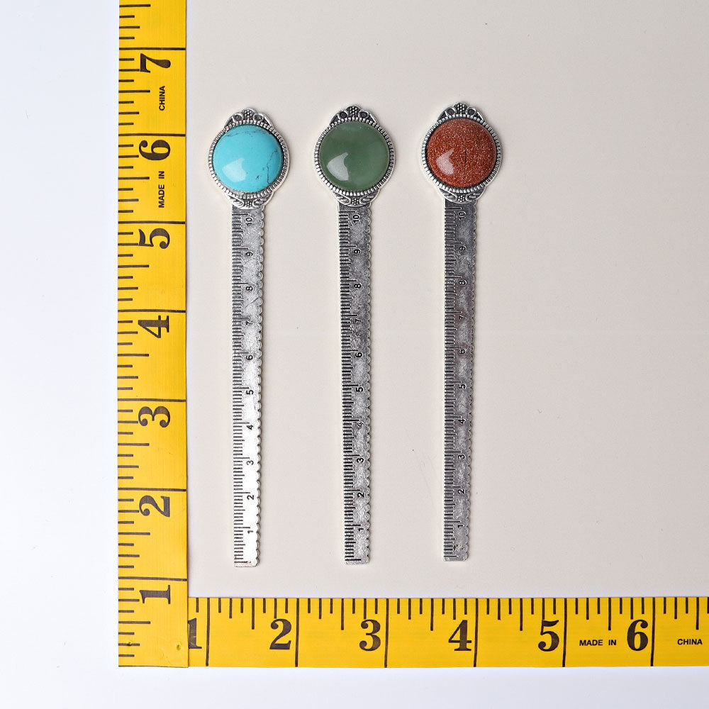 5-inch Steel Ruler with Crystal Healing Decoration