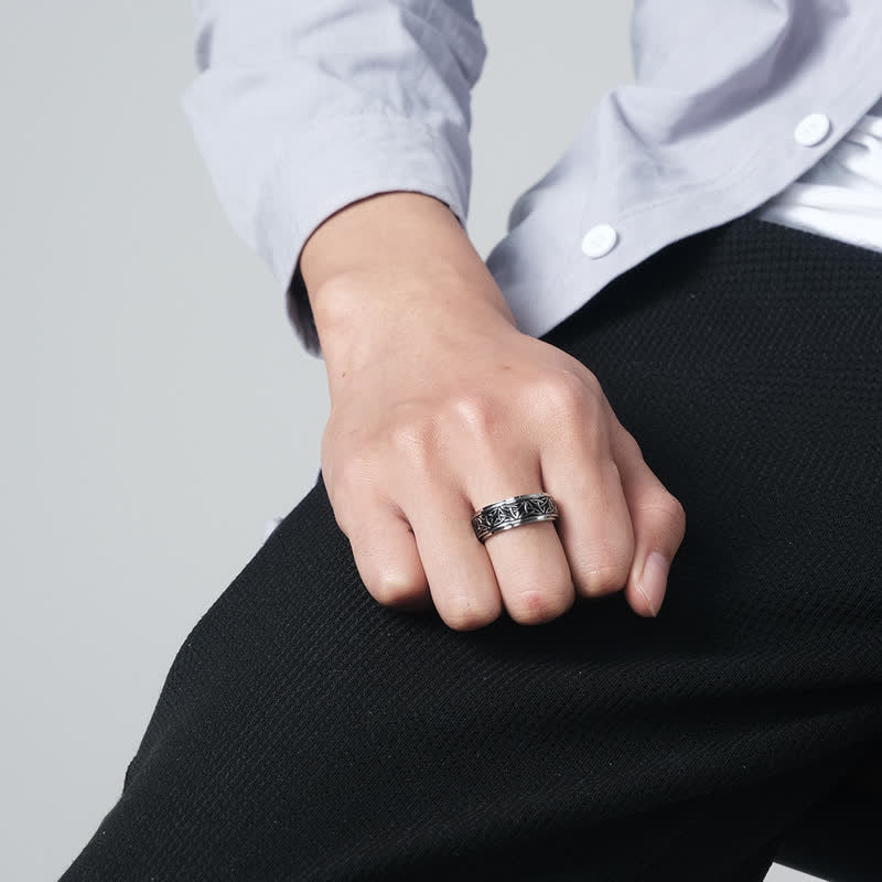 8mm Titanium Steel Triquetra Spiritual Ring for Balance