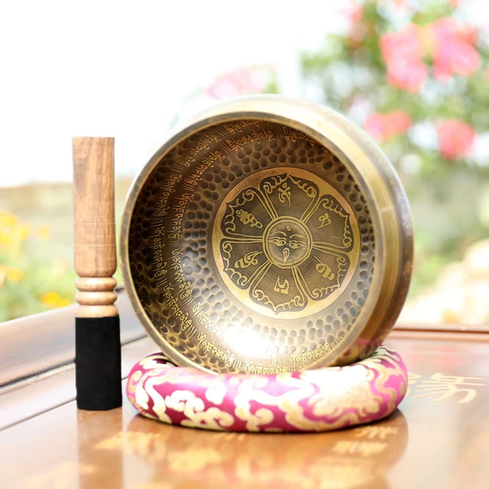 Nepal Handmade Tibetan Bowls Large Brass Singing Bowl Buddhist Meditation Sound Therapy Chakras Healing Sound Bowls Mindfulness