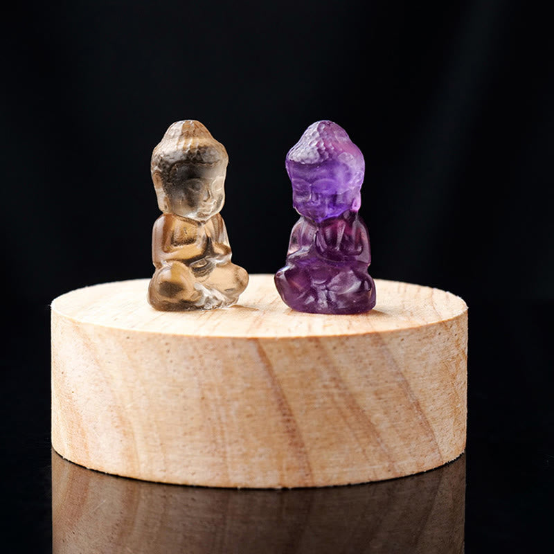 Spiritual Buddha Crystal Necklace with Amethyst and Citrine