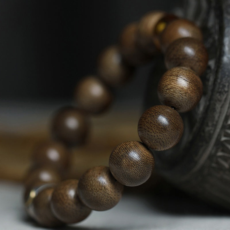 Chinese Zodiac Agate & Agarwood Bracelet 10mm Meditation