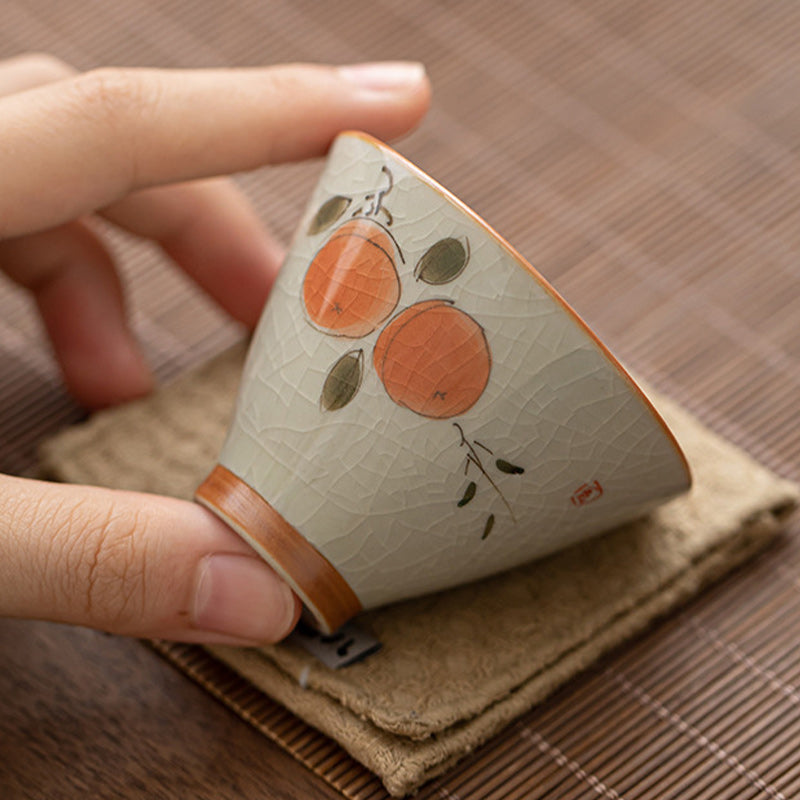 Tasse à thé en céramique de 50 ml avec motif de lotus et de poisson koï pour la méditation