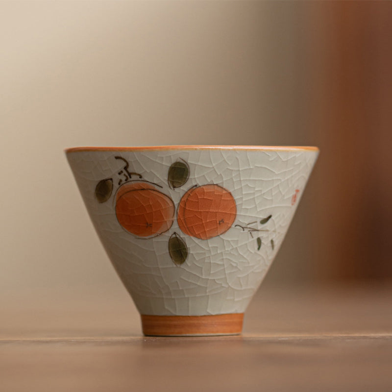 Tasse à thé en céramique de 50 ml avec motif de lotus et de poisson koï pour la méditation