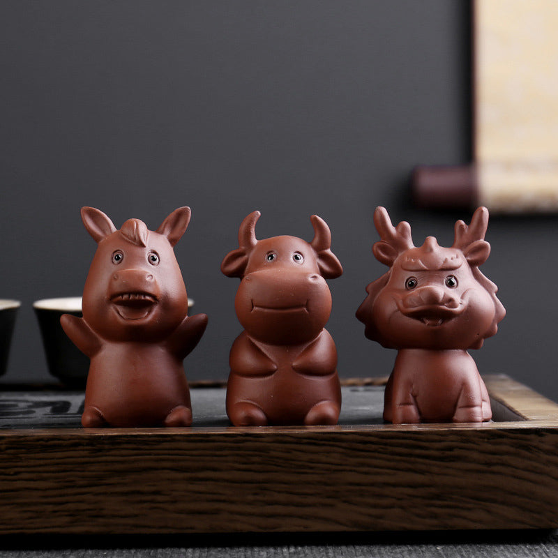 Chinese Zodiac Purple Clay Wealth Figurine | Prosperity