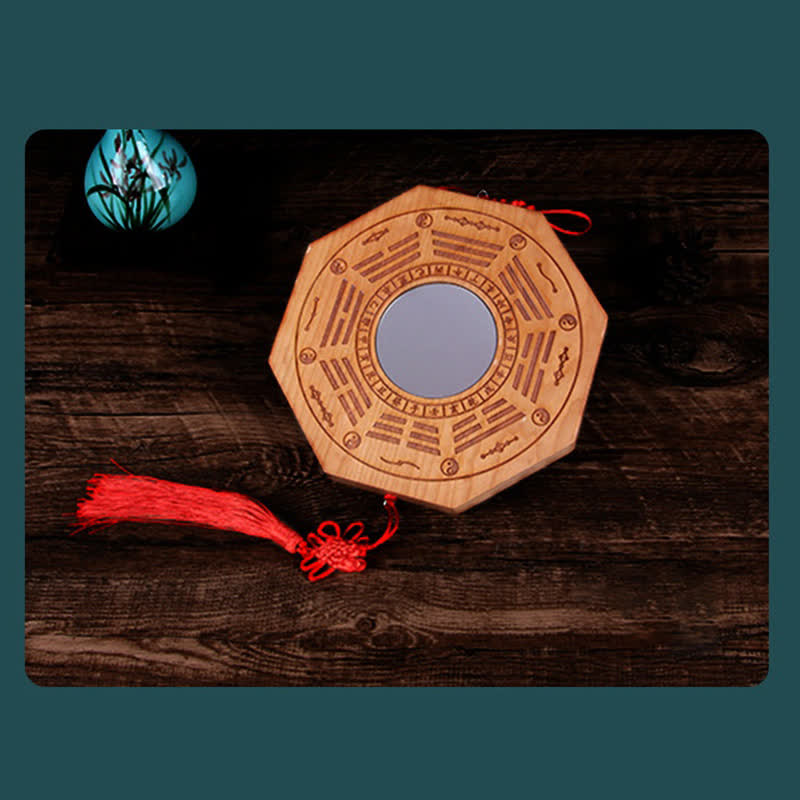 Peach Wood Bagua Map 20cm Feng Shui Wall Art Balance