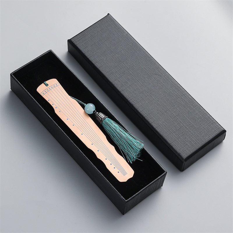 Gold Guzheng Metal Bookmark | Classical Instrument Design