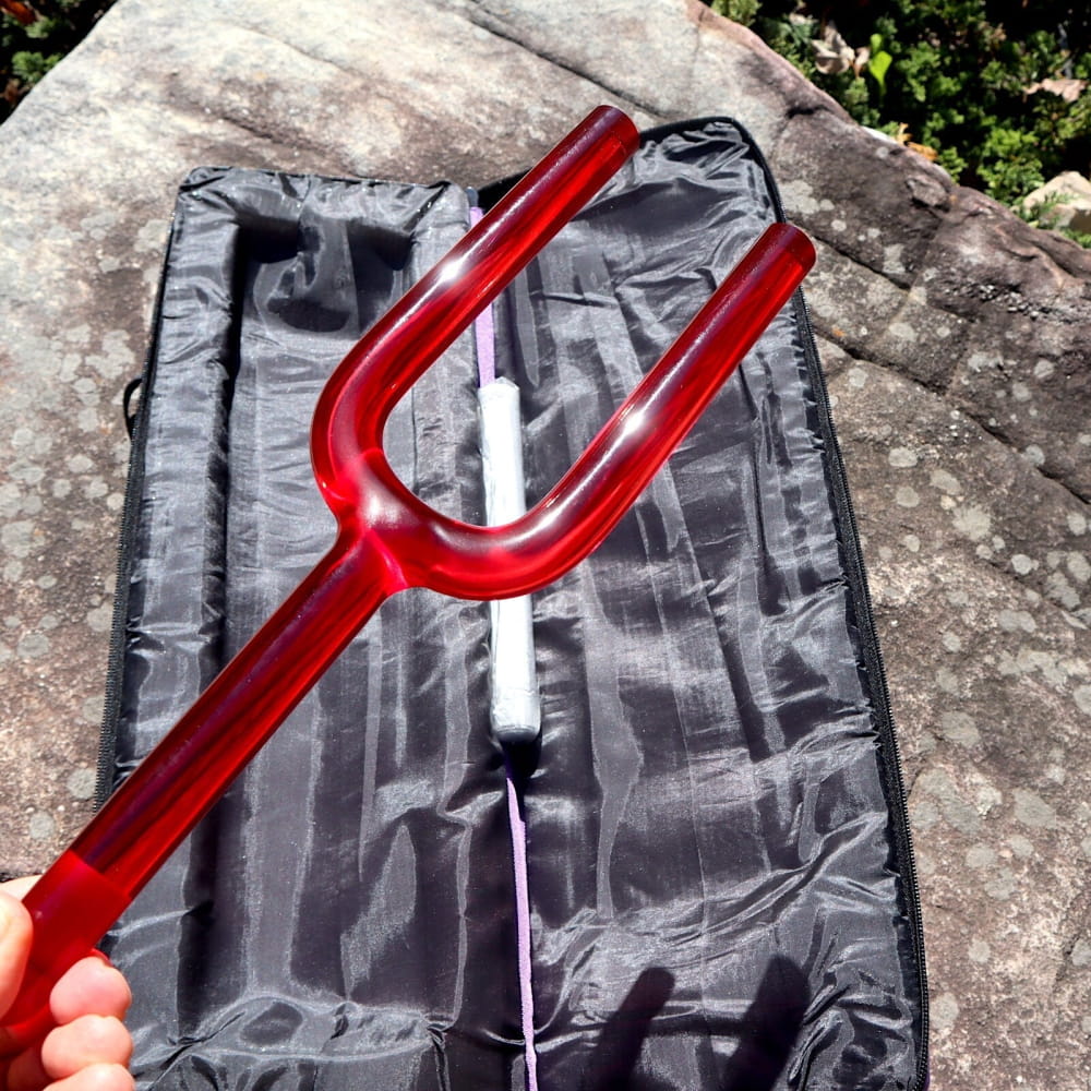 528Hz Crystal Tuning Fork with Purple Case for Sound Healing - On sale