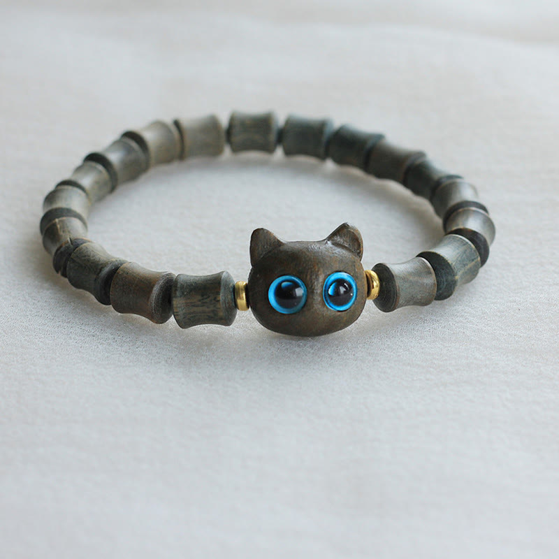 Bracelet de paix en bois d'ébène et bois de santal vert pour l'équilibre et le calme