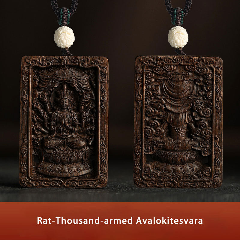 Chinese Zodiac Agarwood PiXiu Dragon Peace Necklace Pendant