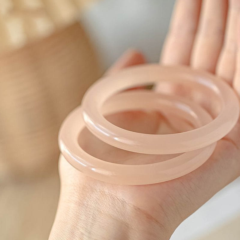 Bracelet d'amour-propre en jade rose de 52 mm pour l'harmonie et la paix