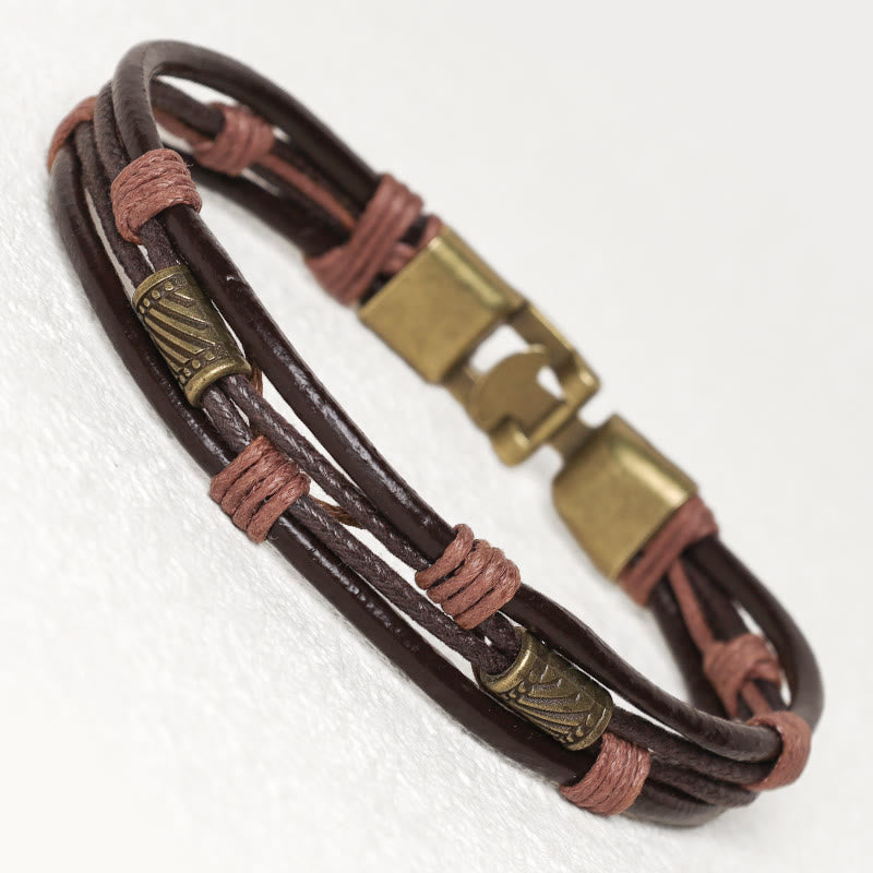 Unisex Copper Leather Spiritual Bracelet for Healing & Balance