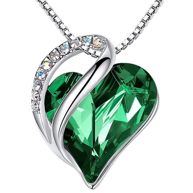 Love Heart Birthstone Healing Energy Necklace Pendant