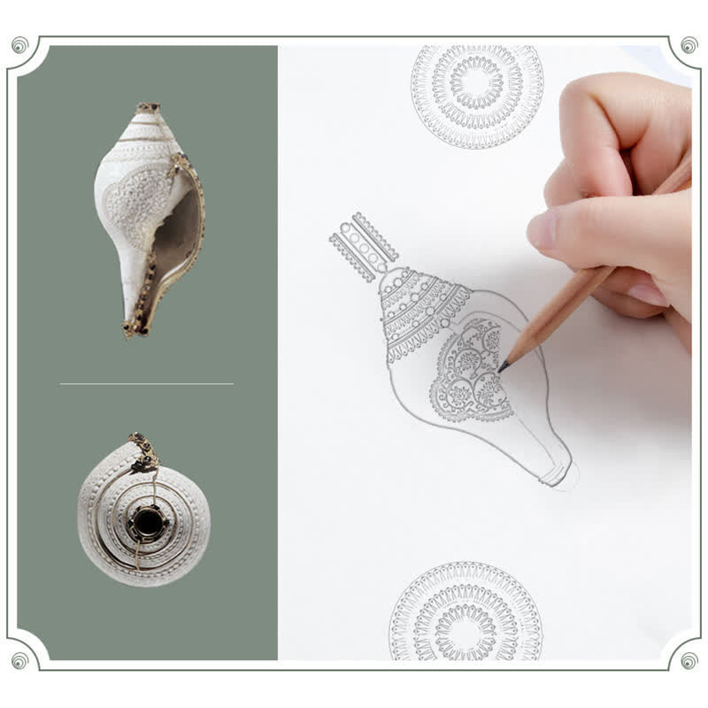 999 Sterling Silver Shankha Conch Shell Necklace for Spiritual Protection