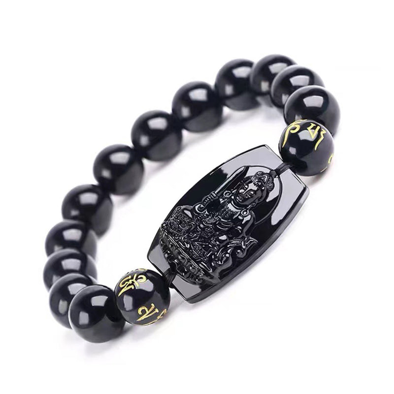 Chinese Zodiac Obsidian Protection Bracelet