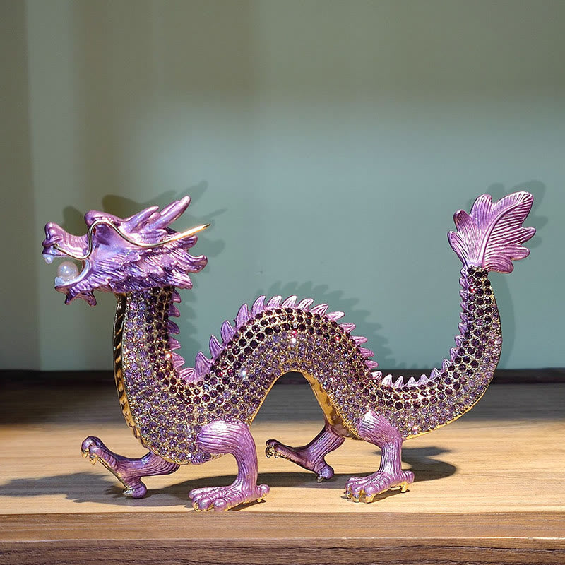 Handmade Chinese Dragon Statue Feng Shui Decor 22cm