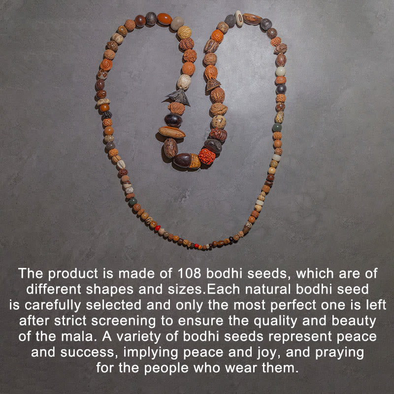 108 Beads Bodhi Seed Mala Bracelet for Luck & Wealth