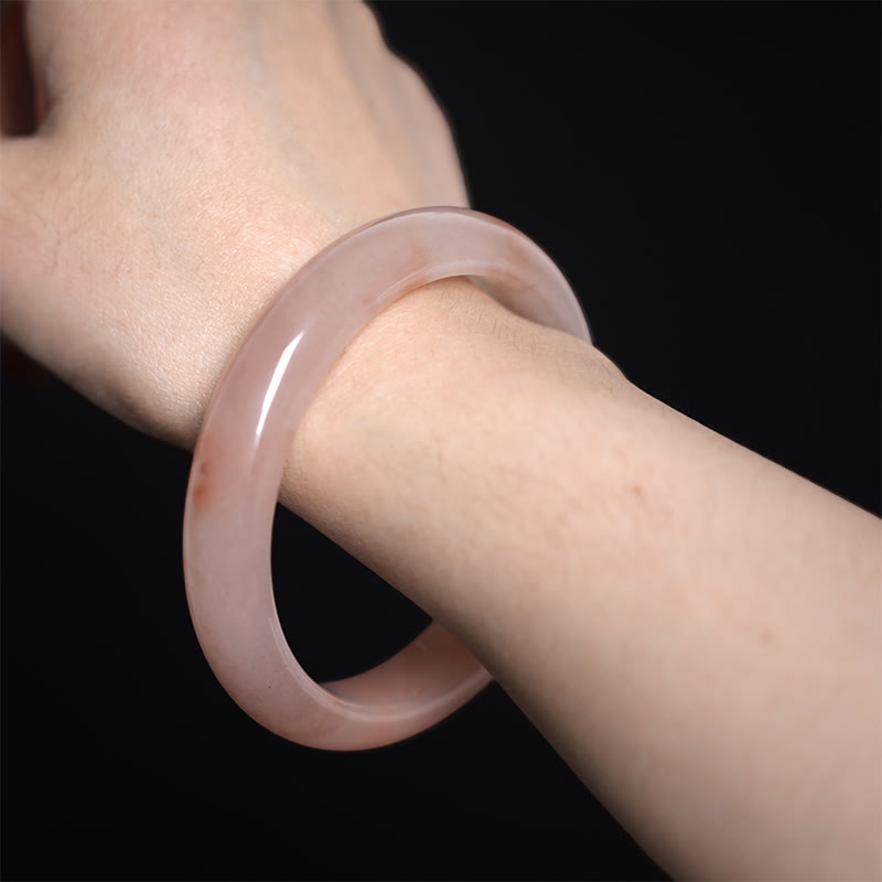 Bracelet porte-bonheur en jade de soie rose doré 54-56 mm