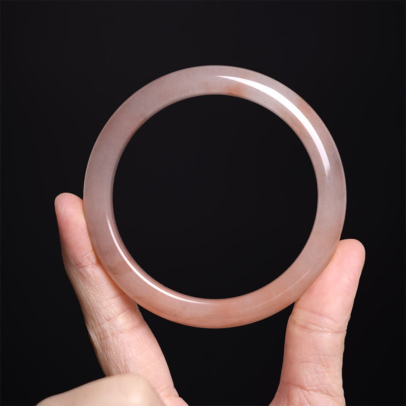Bracelet porte-bonheur en jade de soie rose doré 54-56 mm