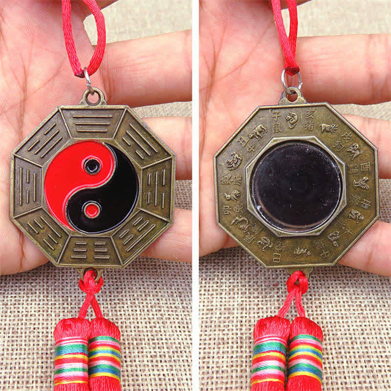 Feng Shui Bagua Map Mirror 10cm Chinese Knot Energy Balance