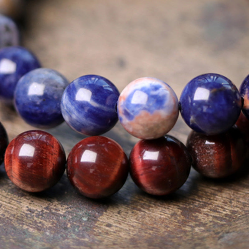 Black Obsidian & Sodalite Strength Couple Bracelet