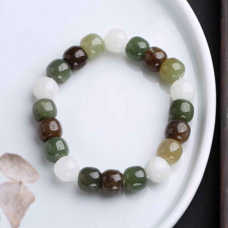 Bracelet porte-bonheur en jade dégradé | Bijoux en jade unisexe