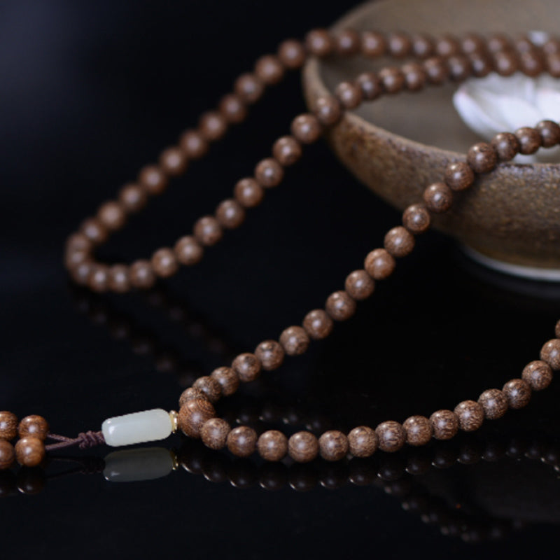 8mm Rosewood Jade Calm Mala Bracelet for Prosperity