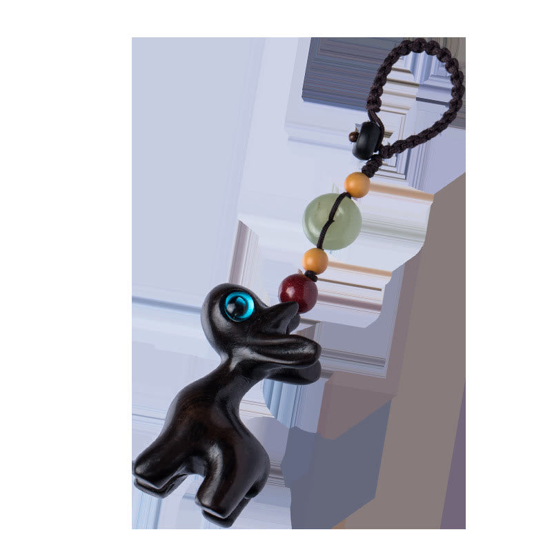 Green Sandalwood Ebony Wood Peace Buckle Key Chain