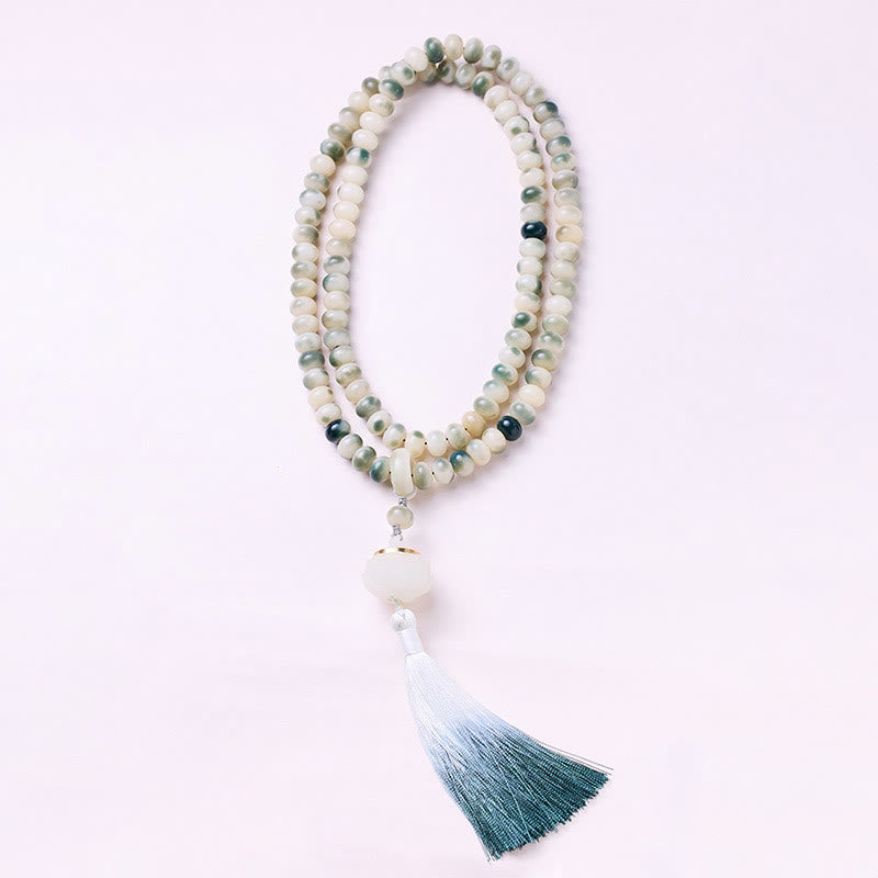 Natural 108 Bodhi Seed Mala Bracelet for Wisdom & Meditation