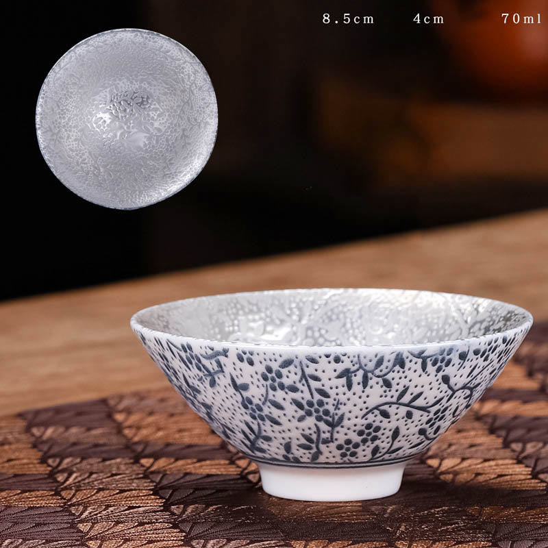 Tasse à thé en céramique à motif tibétain Fu, 55 ml, pour le thé Kung Fu