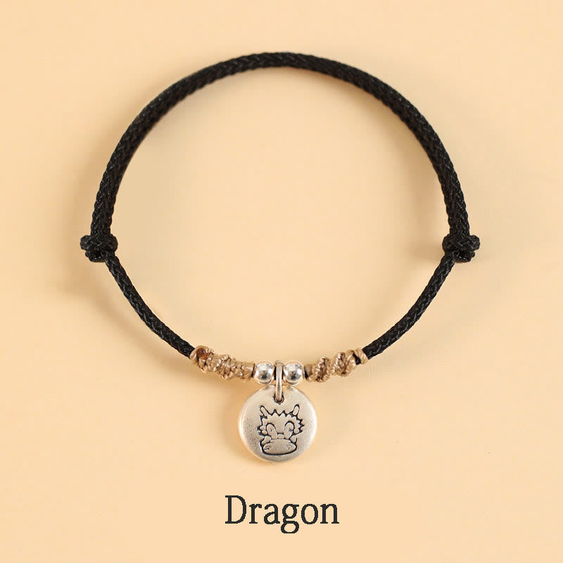Chinese Zodiac Dragon Bracelet in 999 Sterling Silver for Luck