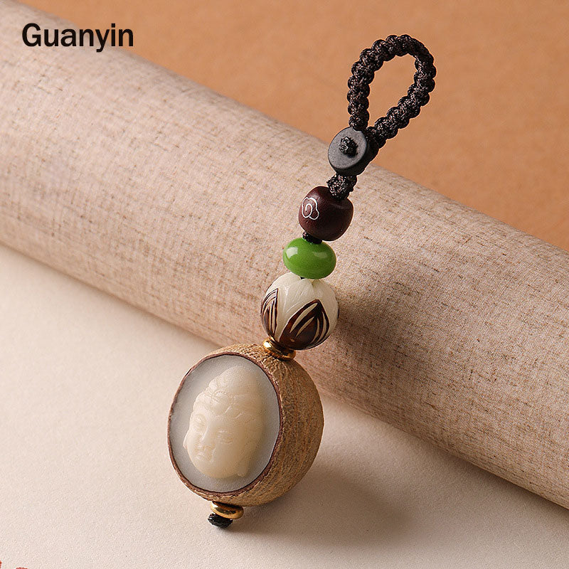 Bodhi Seed Spiritual Blessing Keychain for Wisdom & Peace
