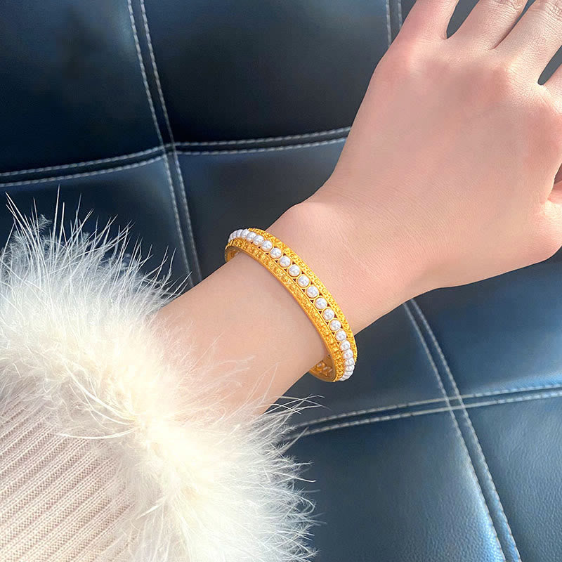 Bracelet manchette de guérison en perles de cuivre de 56 mm