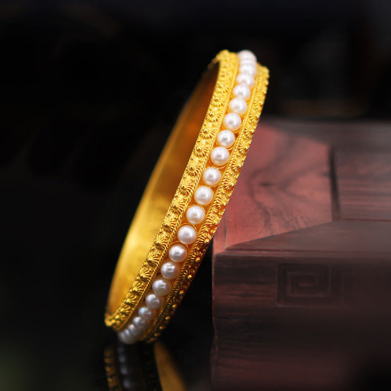 Bracelet manchette de guérison en perles de cuivre de 56 mm
