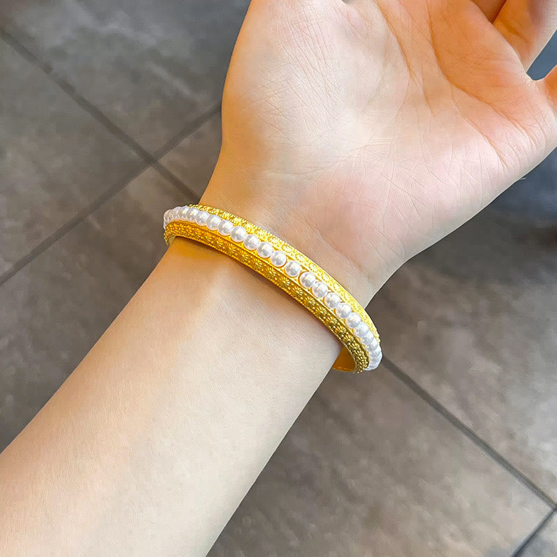 Bracelet manchette de guérison en perles de cuivre de 56 mm