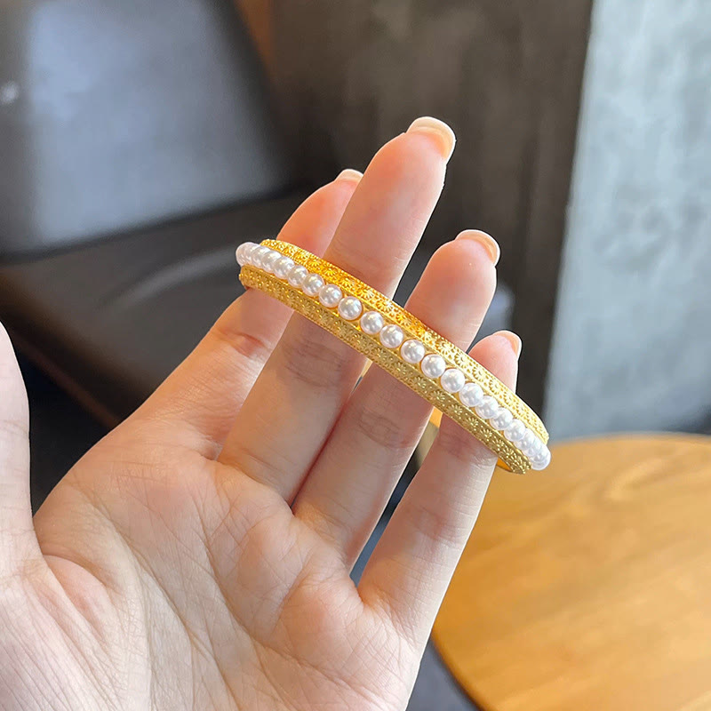 Bracelet manchette de guérison en perles de cuivre de 56 mm