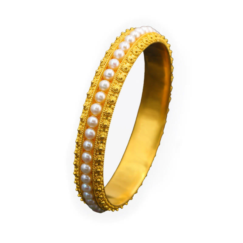 Bracelet manchette de guérison en perles de cuivre de 56 mm