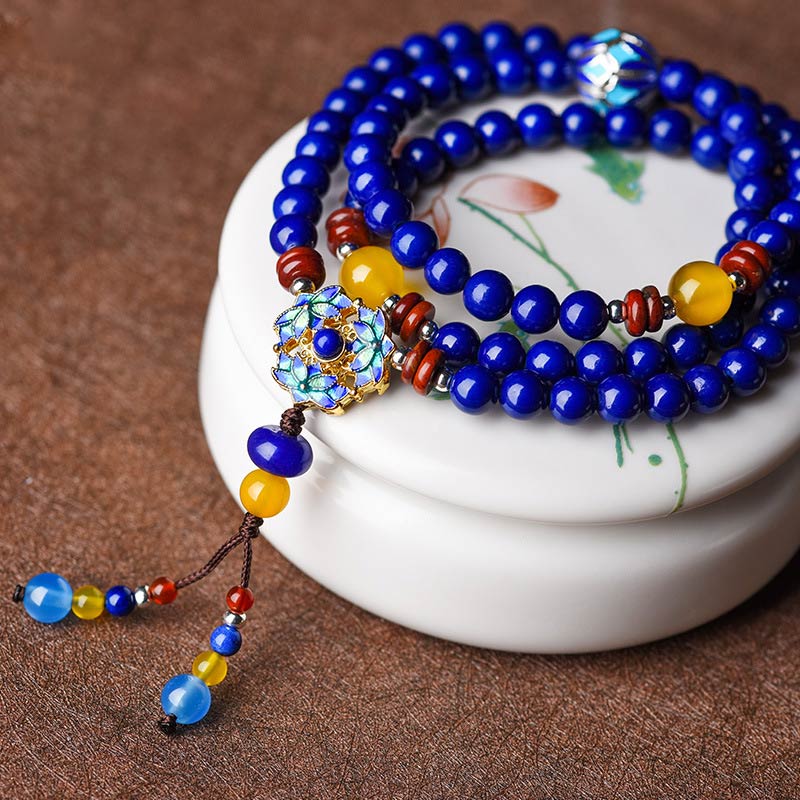 Lazurite Yellow Agate Positive Bracelet for Inner Peace