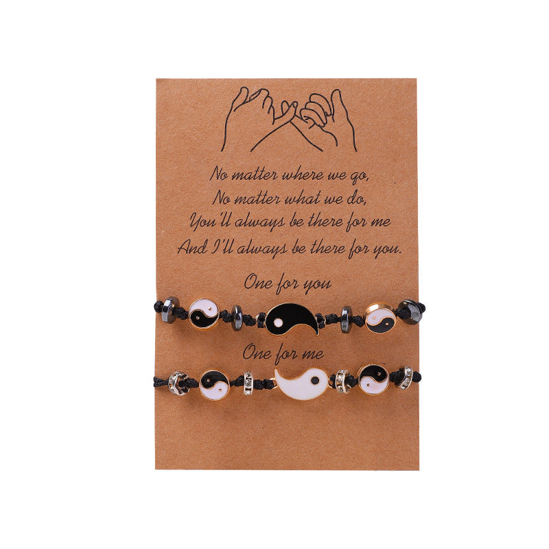 Unisex Yin Yang Hematite Couple Bracelets for Balance & Focus