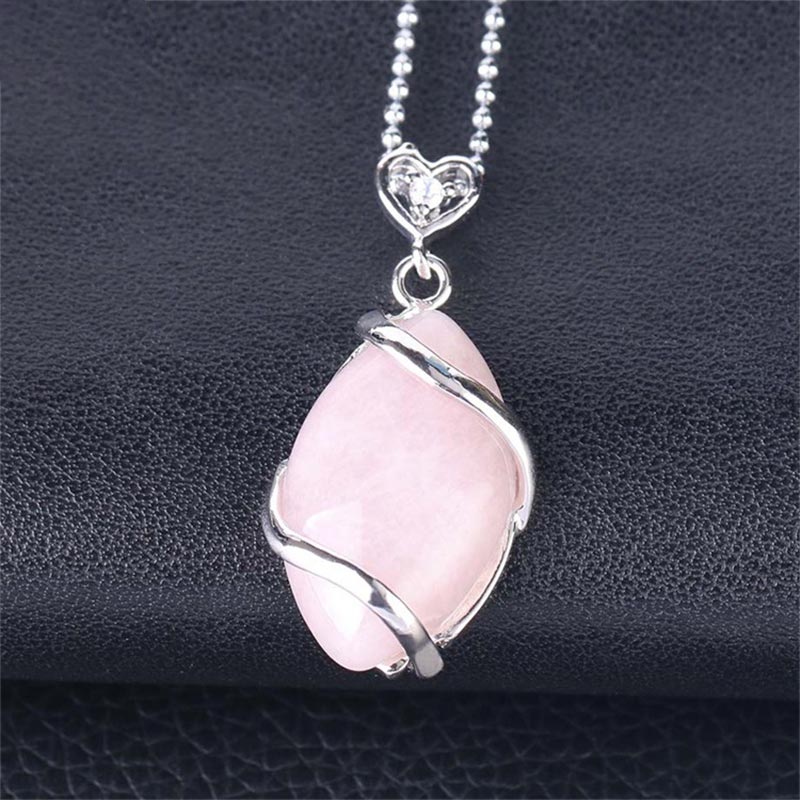 Amethyst Necklace with Natural Marquise Crystal Pendant