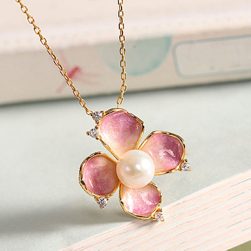 925 Sterling Silver Pearl Necklace & Earrings Set | Wisdom Symbol