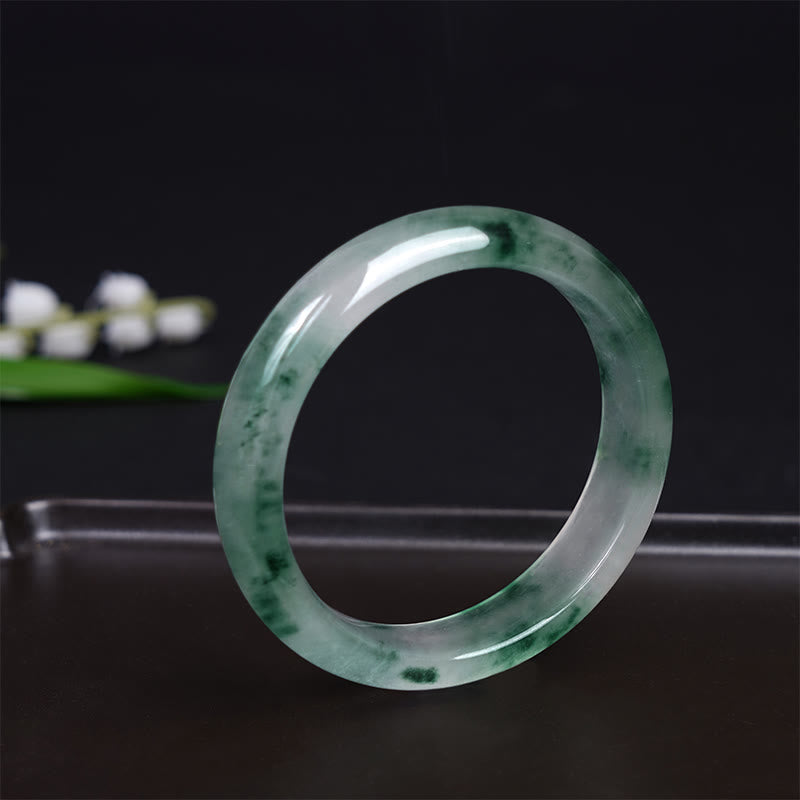Bracelet jonc en jade 58 mm, porte-bonheur, prospérité et abondance