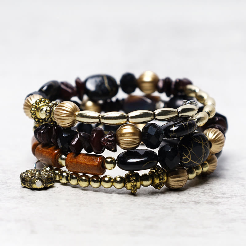 Multilayer Turquoise Agate Blessing Bracelet 6.5cm