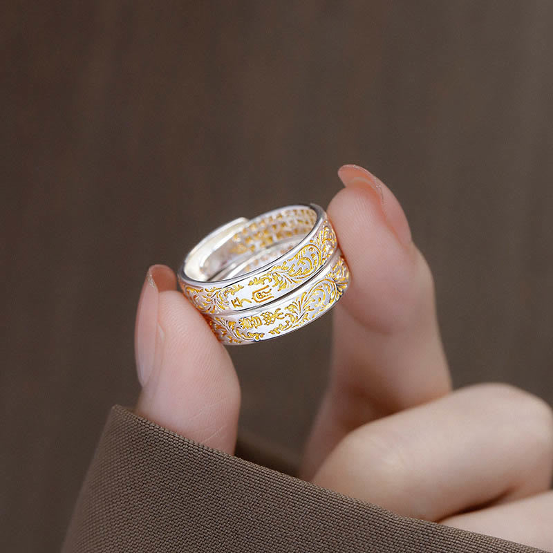 Adjustable Lotus Ring Copper Peace & Joy Tang Dynasty Design
