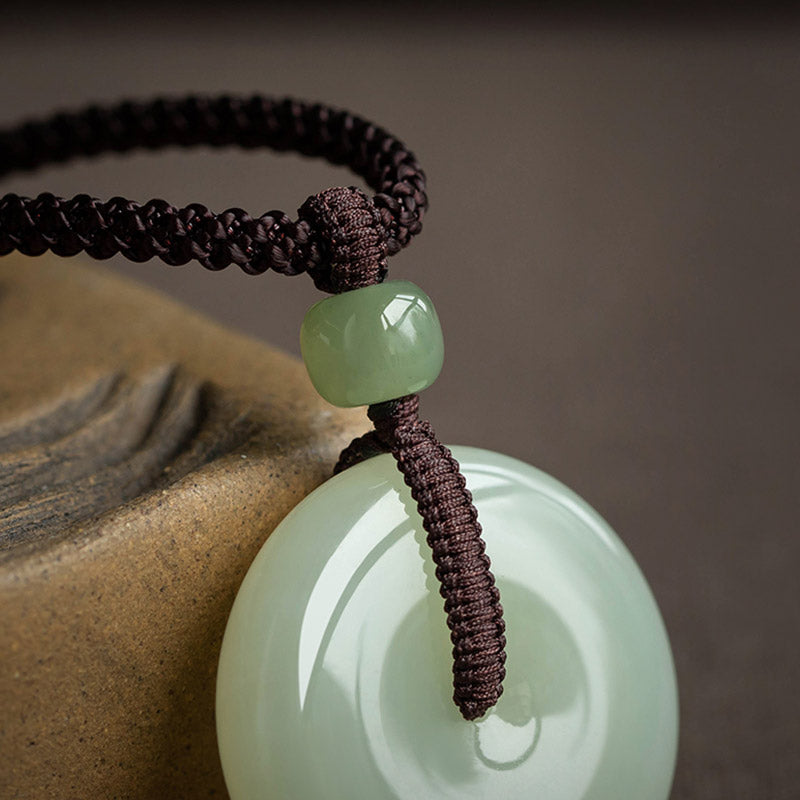 Natural Round Jade Necklace for Prosperity and Luck
