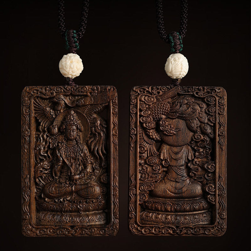 Chinese Zodiac Agarwood PiXiu Dragon Peace Necklace Pendant
