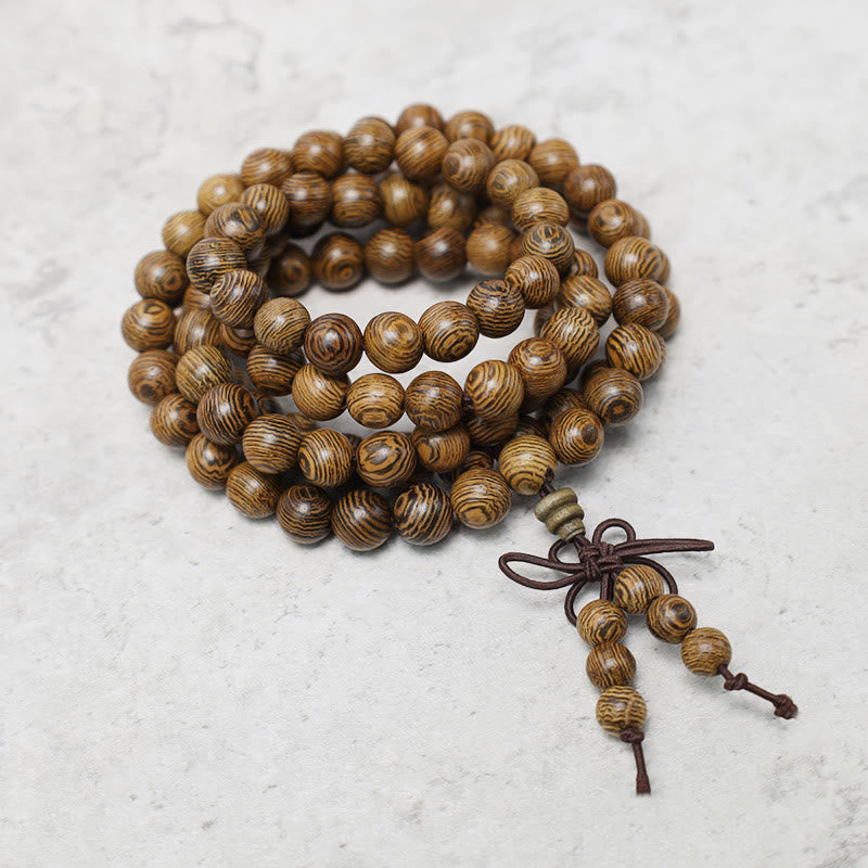 108 Beads Wood Mala Bracelet for Meditation & Prayer