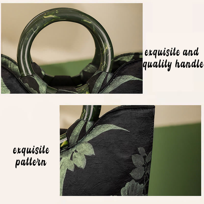 Green Orchids Vintage Handbag | Spiritual Accessories