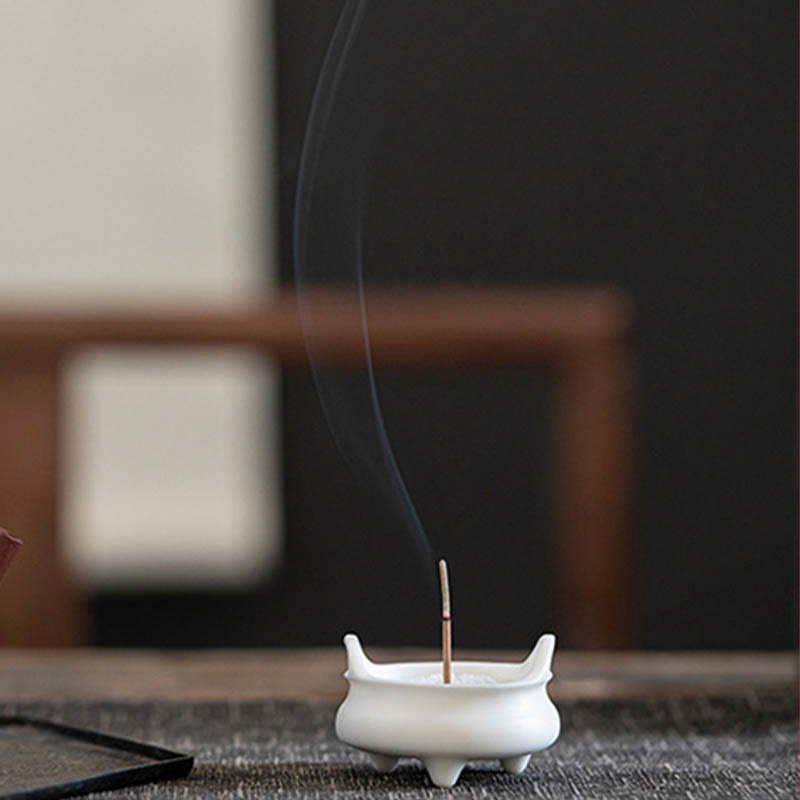 Prosperous Dragon Ceramic Incense Burner with Double Lion Ears