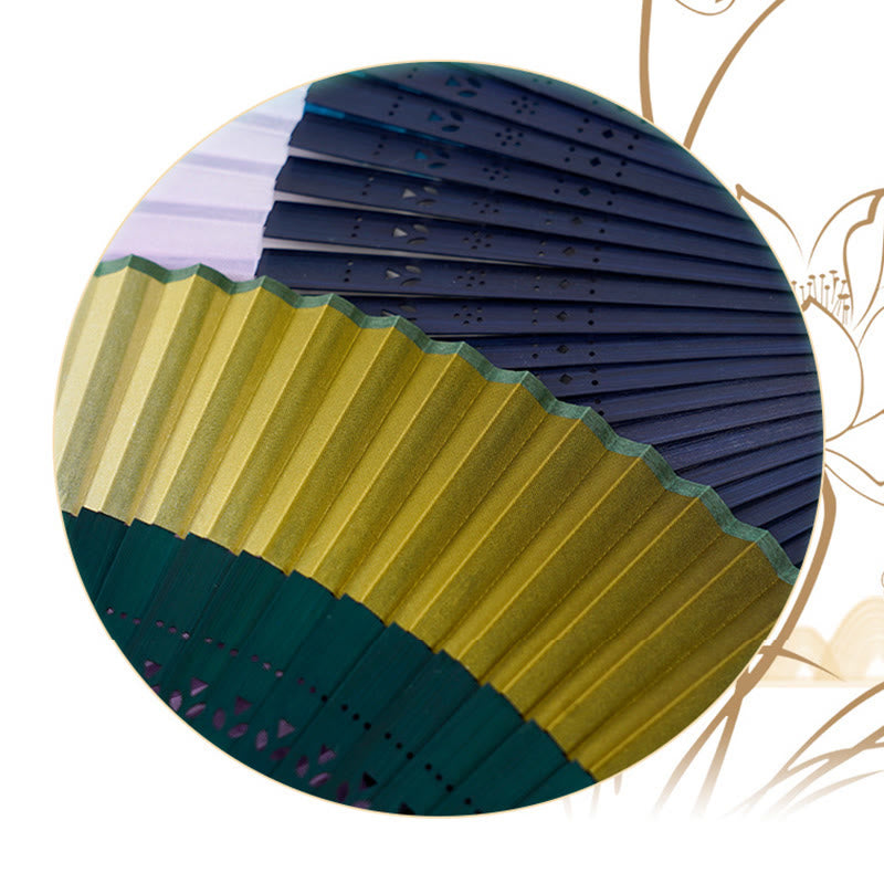 20cm Bamboo Folding Fan | Gradient Color Chinese Hand Fan